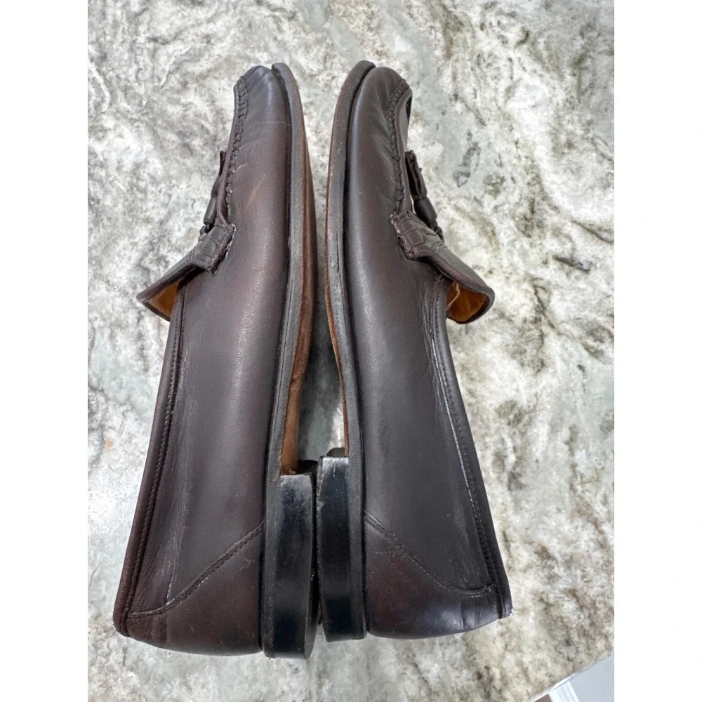 Men's dark brown leather tassel loafers by Bally‎ of Switzerland buttery leather